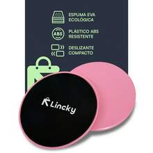 1 Par de disco deslizante lincky, para pilates yoga, fitness ideal para fortalecer musculo varios colores - Rosa - Ver 3