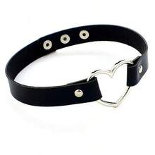 1 chiếc vòng cổ đinh tán phong cách Gothic, vòng cổ hình trái tim phong cách tối màu dành cho nữ, vòng cổ choker đính gai bằng da giả phong cách Punk Rock, phụ kiện dành cho nam. - Đinh tán hình trái tim - Xem 11
