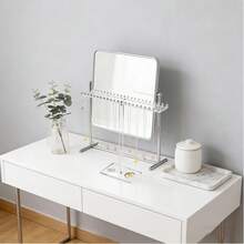 1. 1PC Clear Acrylic Hanging Rotatable Jewelry Organizer For Necklace Ring Earring Bracelet Vanity Bedroom Sturdy - Clear - View 6