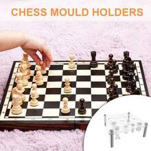 实用国际象棋模具支架 艺术国际象棋棋子造型支架 坚固的亚克力硅胶模具架 - 無色 - 查看 6