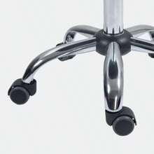 360° Swivel Work Stool With Massage Function And Casters - Adjustable Seat Height From 49 To 64 Cm, Ergonomic Backrest - Chrome-Plated Metal Frame With Black Faux Leather Upholstery - Black - View 8