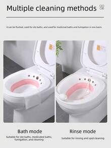 1pc Foldable Portable Postpartum Sitz Bath Tub, Suitable For Postpartum Mothers, New Moms, Pregnant Women, Can Relieve Hemorrhoids, Perineal Cleaning And Postpartum Recovery, Daily Bathroom Accessory, Reusable Travel Sitz Bath, Valentine's Day Gift For Her, Bathroom Supplies - Pink - View 9