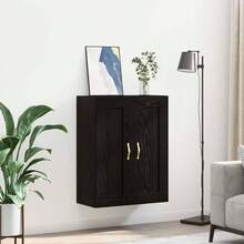 vidaXL Wandschrank Schwarz Eichen-Optik 69,5 X 34 X 90 Cm - Black - View 4