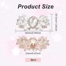 2 Stück Schuhclips mit simulierten Kristallperlen(53x57mm Weiß) DIY Braut Blumen Schuhschnalle Strass Metall Schuhdekoration Zubehör für Hochzeit Party Geldbörse Gürtel Hardware DIY-2164 - Oro rosa - Ver 3
