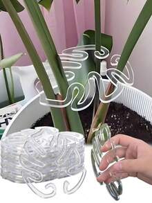 5件套植物茎干支撑架，亚克力叶形植物支撑架，亚克力蒙特塞拉特稳定夹，蒙特塞拉特植物叶形支撑架，适用于室内外植物生长，独特美观的植物架，可保持植物茎干和根系直立，适用于室内外攀援植物。 - A - 查看 2