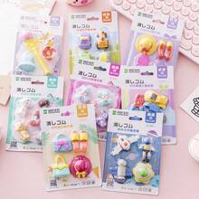 1 Set Cute Cartoon 3D Erasers, Student Specialized Creative Shaped Erasers, Animal, Space, Transportation Themed Stationery, Clean & Minimal Debris, High Aesthetic Value Fun Eraser Assortment, Suitable As School Supplies Or Gifts - Tools Series - View 1