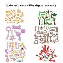 Set de 6 juguetes de goma/TPR suaves de Navidad + trapo anudado para perros pequeños, juguetes interactivos para limpiar los dientes y aliviar el aburrimiento - Multicolor - Ver 14