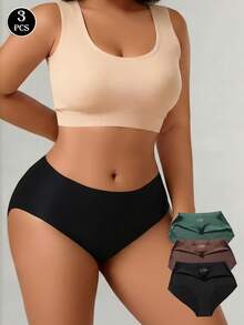 3pcs/Set High Waist Seamless Invisible Panties Set For Women - Multicolor - View 4