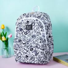 Official Tokidoki Unicorno Backpack With Keychain For Women Men, Cartoon Large Capacity Travel Laptop Book Bag Casual Daypack Shoulder Bag - trắng - Xem 6