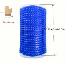 1pc Cat Grooming Glove With 1pc Cat Grooming Brush Toy, Cat Scratching Tool, Wall Scratching Tool, Fur Grooming Tool, Scratch-Free Cat Scratcher, Face Grooming Tool, Scratching Tool, Wall Scratching Tool, Self-Grooming Cat Brush Glove - Multicolor - View 5