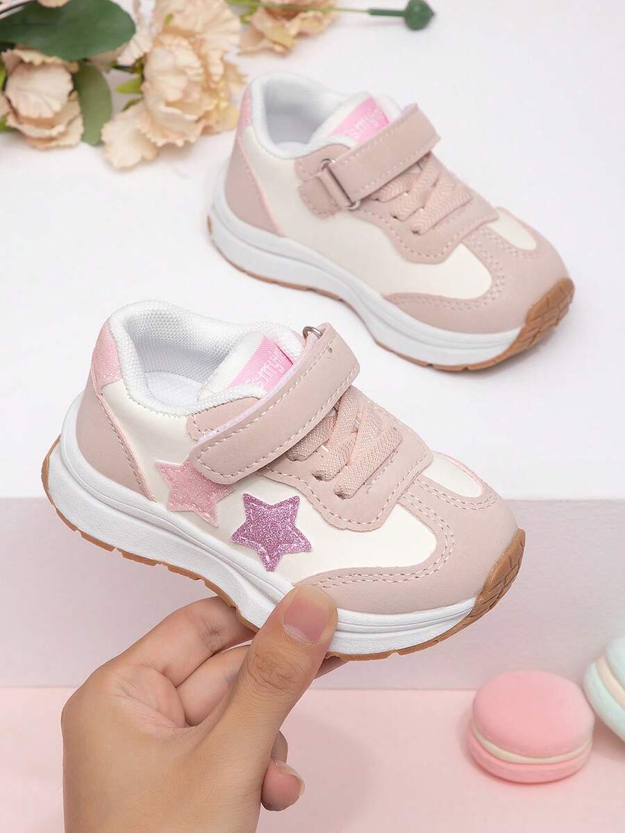 儿童休闲运动鞋，新款软底百搭女童帆布鞋，时尚男童休闲鞋 - 粉色 - 查看 1