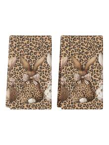 2 piezas/4 piezas Toallas de cocina con estampado de conejito de Pascua, toallas de baño con estampado de huevos de Pascua, toallas para fiestas al aire libre de Pascua, decoración del hogar de Pascua, decoración de cocina de Pascua, estilo moderno, secado rápido, material de microfibra súper suave, rectangular, 15.75 pulgadas*23.62 pulgadas/40*60CM, patrón de impresión digital, adecuado para decoración de fiestas al aire libre, regalos festivos - Multicolor - Ver 7