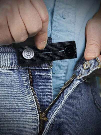 2 piezas Extensores de cintura, Extensión elástica ajustable para pantalones, Botón de estiramiento para pantalones de maternidad