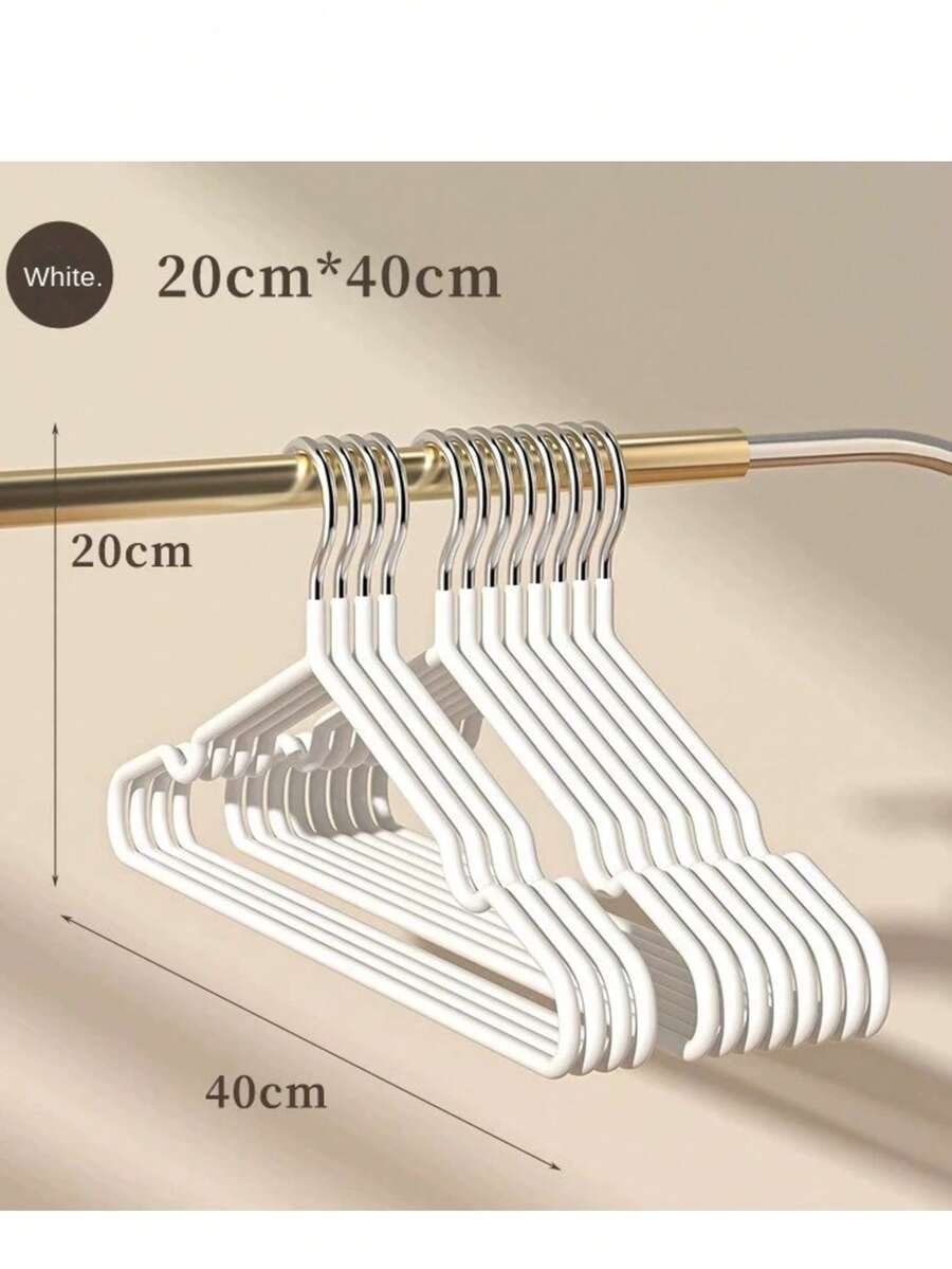 20pcs Adult Clothes Hanger New Style Plastic Coated Clothes Hanger Metal Non-Slip Traceless Clothes Hanger Clothes Hanging Rack - Blue - View 1