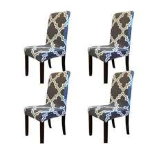 Bộ 1/4/6 chiếc bọc ghế ăn co giãn, chống trượt, kiểu dáng thời trang, in họa tiết, phù hợp trang trí nhà cửa, khách sạn, nhà hàng, phòng tiệc, trang trí tiệc tùng, thiết kế ngày lễ, chất liệu mềm mại, ấm cúng. - Nhiều màu - Xem 10