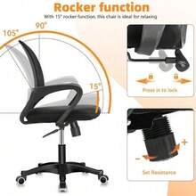 Home Office Chair Computer Desk Chair Adjustable Height Swivel Mesh Ergonomic - Black - View 11