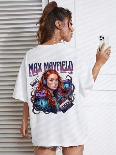 Camiseta holgada de manga corta con cuello redondo de color liso para mujer, top 100 % algodón, ropa informal de primavera/verano para mujer, ropa de calle, vacaciones, amigos, curvas, casual, oficina/salón/hogar/deportes al aire libre/retro/simple, diseño divertido, todas las estaciones, deporte, top negros elegantes, desollador mental,planta carnívora, Eleven, patrones de películas y anime, adolescentes, unisex, parejas, película retro de los 80, retro de los 90/Y2K, vintage ligero, karnevalskostüm damen große größen, festival