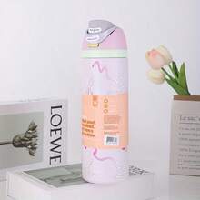 24oz /32oz Stainless Steel Insulated Water Bottle With Straw, Portable Coffee Mug Suitable For Hot & Cold Drinks, Fitness And Cycling Water Bottle, Leak-Proof Lid Travel Cup For Camping, Hiking, Driving, Outdoor Activities - Pink Bow Tie - View 2