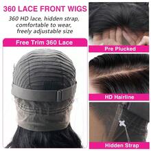bling hair 360 Full Frontal Lace Wigs Human Hair Straight Wig Hidden Strap Invisible Drawstring  Lace Front Wigs Human Hair Pre Plucked With Natural Hairline 360 Frontal Glueless Wigs For Women 200 Density 16 18  Inch 13x6 Frontal Wigs Human Hair Wigs Human Hair 360 Straight Wig Human Hair Full Lace Pre Plucked 200 Density Drawstring Lace Front Wig Glueless Hidden Strap Lace Frontal Wig For Women - Natural Black - 查看 3