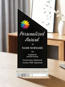 1pc Customized Acrylic Retirement Appreciation Plaque, Can Customize Logo And Text, Suitable As Thank You Gift For Boss, Manager, Teacher, Colleague, Appreciation Trophy - Multicolor - View 24