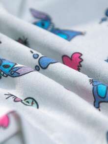 Disney 1 chiếc quần lót nam in hình hoạt hình Stitch, cạp chun co giãn, thích hợp mặc hàng ngày. - trắng - Xem 3