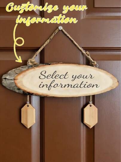 Personalized Custom Wooden Nameplate/Label - Choose Your Own Information. Suitable For Birthday, Christmas, Mother's/Father's Day, Home Decor, Hotels, Etc. Classic Welcome Plaque, Single-Piece Front Door Decor Label, Made Of Engineered Board, Applicable For Home, Room, Living Room And Office Decoration, Also Suitable For Easter And Valentine's Day,New Year's Gift