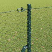 vidaXL 50 X 1,6 M (36 Mm Gitter) Stahl Und PVC Zaunpfosten, Grau - A - View 4