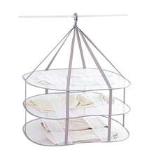 Tendedero de malla plegable de 3 niveles para colgar ropa secado interior medidas compactas - Blanco y gris - Ver 1