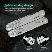 WAYAMY Multiherramienta de acero inoxidable 28 en 1 Multiherramienta Alicates Juego de Cuchillos de Alicates de Herramientas el mejor regalo para novio papá él marido - plateado - Ver 4