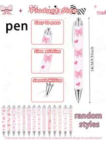 16pcs White & Pink Bow Notebook & Stationery Set, Includes Cute Bow Pocket Notebooks, Ballpoint Pens, Mini Bow Notebooks, Suitable For Bow-Themed Parties, Baby Showers, Birthdays, School Supplies Gifts - Multicolor - View 4