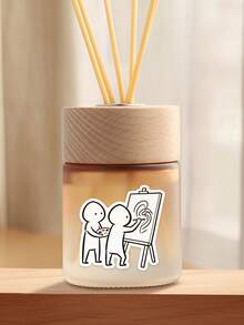 1pc Simple Line Drawing Image Sticker Pack – Fun Stickers For Laptops, Water Bottles, And Notebooks.Add An Artistic Touch To Your Essentials With These Simple Line Drawing Image Stickers. - Fine - View 6