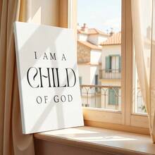 1 pieza Cuadro "Soy hija de Dios", Inspiracional, Cuadro de madera, Póster vintage, Juan 1:12 - Minimalista, Moderno, Estilo gráfico, Decoración de fiesta, para sala, recámara, oficina, incluye accesorios - Lienzo enmarcado, Vertical - Lienzo enmarcado - Ver 8