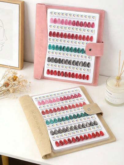 60/120 Colors Nail Polish Display Book, Detachable Swatch Test Palette, High-End Transparent PVC Cover, Portable Removable Display Album, Suitable For Nail Salons And Nail Art Enthusiasts