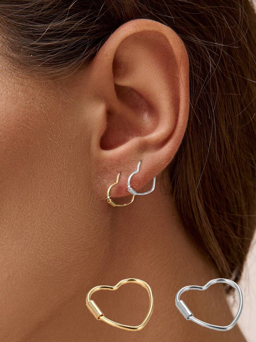 925 Sterling Silver Heart Shaped Earrings For Women, Elegant Heart Jewelry, Heart Earrings - Single Earring - View 1