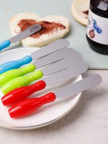 6pcs 304 Stainless Steel Cheese Spreader Set, Home Cream Cheese Knife, Jam Butter Spatula, Baking Bread Frosting Scraper, Kitchen Small Tools - Multicolor - View 7