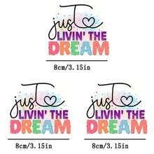 1pc/2pcs/3pcs Letter Heat Transfer Patches, Iron-On And Washable, Suitable For T-Shirts, Jeans, Sweaters, Handbags, Pillows, Cushions - 3PCS-s - View 1