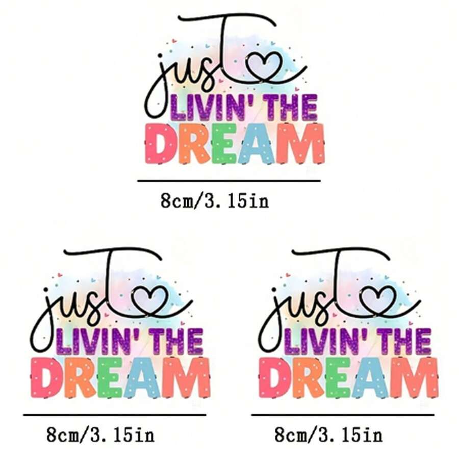 1pc/2pcs/3pcs Letter Heat Transfer Patches, Iron-On And Washable, Suitable For T-Shirts, Jeans, Sweaters, Handbags, Pillows, Cushions - 3PCS-s - View 1
