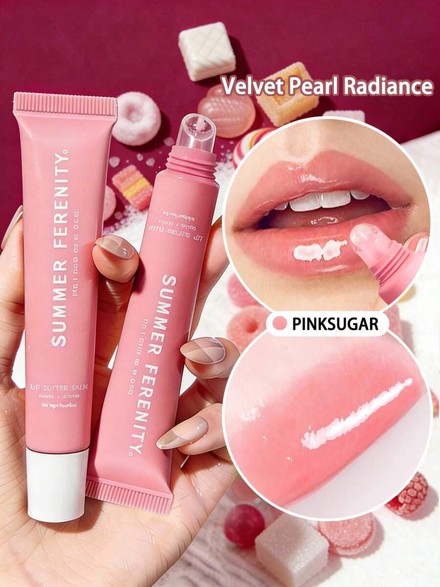 二合一润唇膏 - 滋养唇膜和润唇膏二合一，即刻保湿亮泽，无色透明，舒缓唇部护理，适用于圣诞节、冬季、粉色系、毕业典礼、生日、节日、夏季、秋季、Y2K、时尚派对、女士妆容、化妆派对、海滩旅行、户外露营、校园旅行、节日装饰礼物、玫瑰、女生角色扮演、最佳色彩、魅力、氛围、情人节 | 纯素润唇护理，适合干唇及日常使用