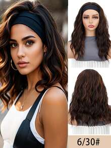 Adjustable Headband Wig - Short Wavy Shoulder Length Curly Synthetic Fiber, Non-Adhesive Comfortable For Daily Wear & Party, Heat Resistant Basic Style For Women - Multicolor - View 12