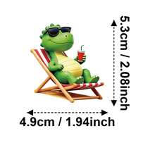 Colorful Dino Adventure Sticker Pack - 50 Pcs Cute Cartoon Dinosaurs With Hats, Balloons & Fun Poses, Collectible Vinyl Decals For Teens' Crafts & Gifts - 56PCS - View 2