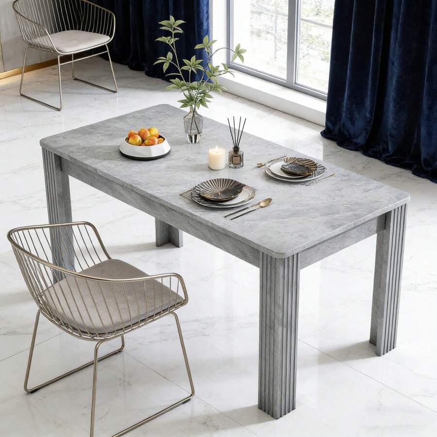 Dining Tables - Grey + Particle Board - View 1