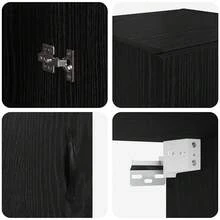vidaXL Wandschrank Schwarz Eichen-Optik 34,5 X 34 X 90 Cm - Black - View 9