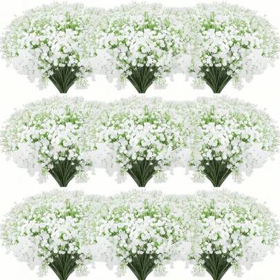 180pcs White Artificial Baby's Breath Flowers, White Fake Baby's Breath, Bulk Artificial Baby's Breath Bouquet, Suitable For Home Decor, Tabletop Decor, DIY Floral Arrangement, Wedding And Holiday Party Decoration, Indoor And Outdoor Garden Decor, Wedding, Party, Room Decoration