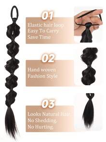 20 Inch Ponytail Synthetic Wigs Female Bubble Braid Natural Twist Braid Tie-Up Lantern Braid Suitable For Women's Daily Wear And Gatherings - Multicolor - View 2