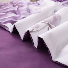 3PCS Soft Floral Quilt Cover Set Queen King Size Bed With 2 Pillowcases For Bedroom Decor,Purple Flower Design Duvet Cover Set,Valentine's Day Gift,Soft Microfiber Home Decor For Holiday - Màu tím - Xem 10