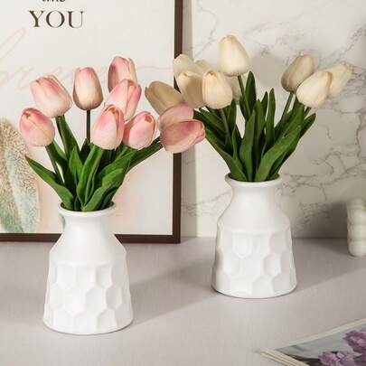 奢华高端人造花盆家居装饰，陶瓷外观装饰花瓶，塑料吹塑花瓶