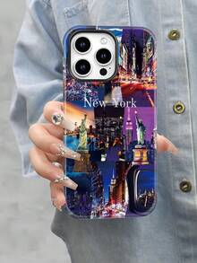 Selected New York Printed All Inclusive Mixed Color Phone Case, Suitable For IPhone17PRO MAX/17 AIR/15ProMax/16PROMAX/GalaxyS22/S23/S24/S23 Plus/S24 Ultra/S25/A15/A33/A23. A Must-Have For Commuting - Fade Resistant, Flawless, Suitable As A Gift For  Day, Independence Day, Valentine's Day, Or Birthdays Of Family And Friends. - White - View 5