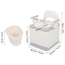 Adjustable Commode Chair Seat Portable Bedside Toilet Mobility Aid With Armrests - Grey - View 6