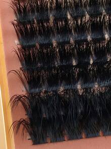 Hinarin 196 Pcs D Curl Fluffy Individual Lashes 120D+160D Mixed Soft Thick Cluster Lashes Extensions 10-20mm Mix 3D Faux Mink Lashes Clusters Individual Eyelashes Cosmetic Makeup Tool For Beginner False Eyelashes Fake Lashes Individual Eyelashes Lash Clusters - Black - View 3