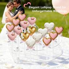 1 pieza Soporte de acrílico para exhibir piruletas, Soporte para postres y dulces para bodas/fiestas, Adecuado para Navidad, fiestas de cumpleaños, eventos festivos - transparente - Ver 4